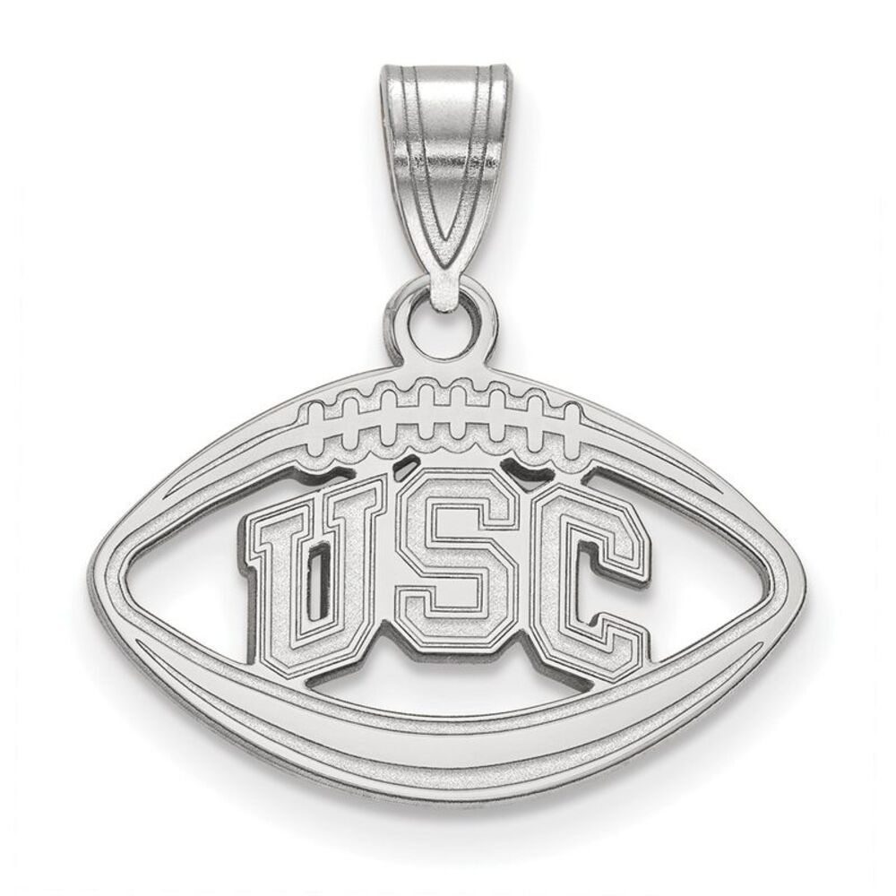 Sterling Silver U of Southern California Medium Football Pendant